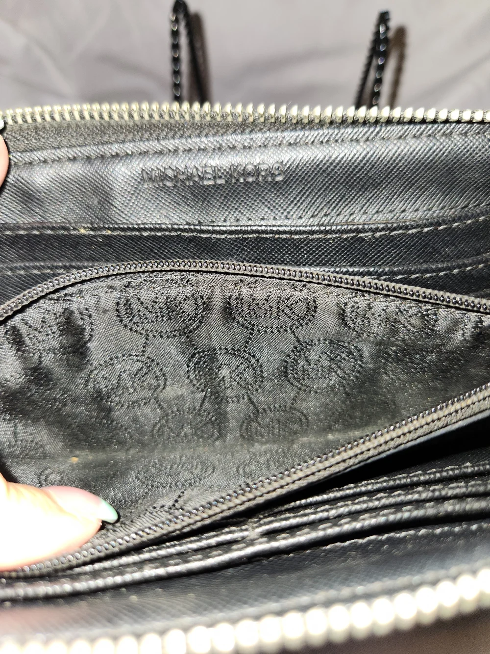 Michael Kors Black Textured Leather Wallet